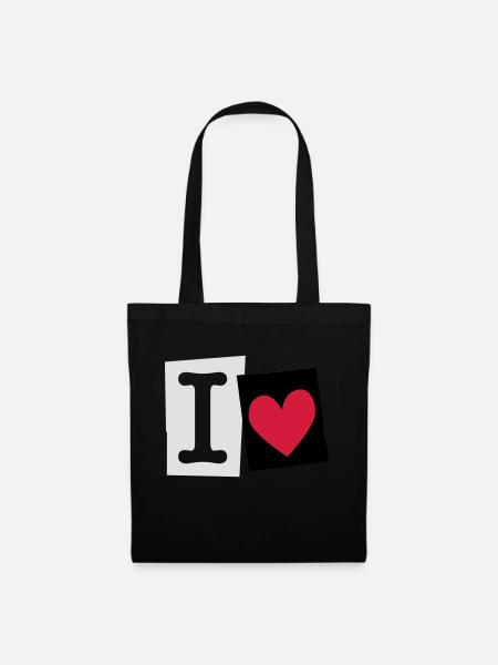 I Love (cutter font) - Tote Bag - black