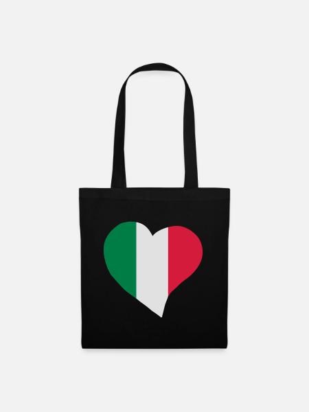 Italienische Herz - Stoffbeutel - Schwarz