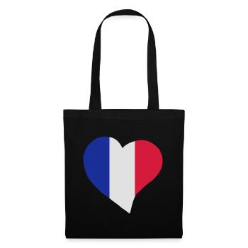 Coeur français - Sac en tissu - noir - Devant