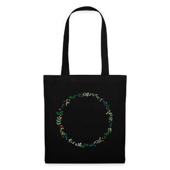 Une couronne de houx - Sac en tissu - noir - Devant