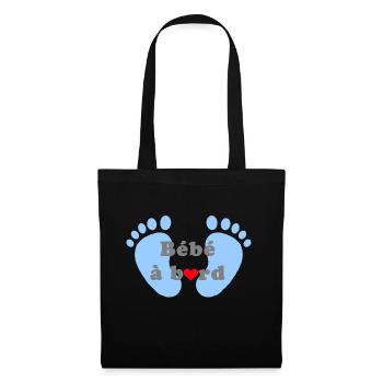Bébé à bord - Sac en tissu - noir - Devant
