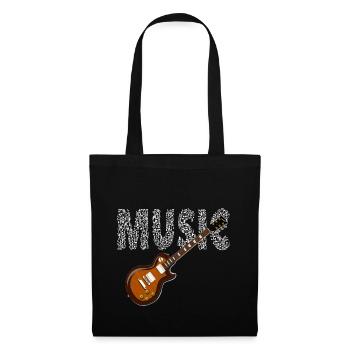 Musician Guitarist Guitar Sheet Music Music Electric Guitar - Tote Bag - black - Front