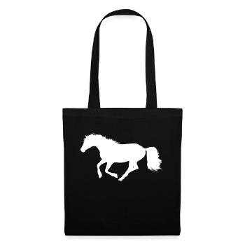 Galloping Horse - White White Silhouette - Tote Bag - black - Front