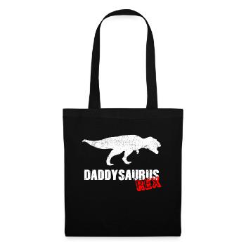 Daddysaurus papa papa T-shirt Idée drôle de cadeau - Sac en tissu - noir - Devant