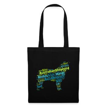 Rally Obedience Australian Shepherd Wordcloud - Stoffbeutel - Schwarz - Vorne