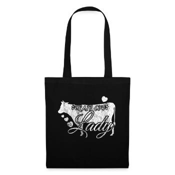 Crazy Cow Lady cadeau vache Lady Farmer Bauer - Sac en tissu - noir - Devant