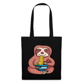 Ramen Life Motiv Faultier Motiv Shirt Ramen Noodle - Stoffbeutel - Schwarz - Vorne