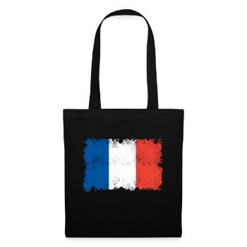 Drapeau de la France, France, drapeau de la France - Sac en tissu - noir - Devant