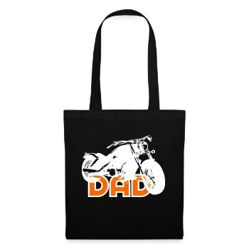 Biker DAD White/Orange Motorcycle - Tote Bag - black - Front