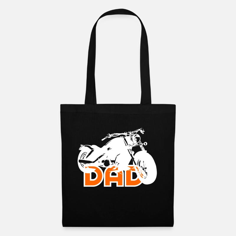 Biker DAD White/Orange Motorcycle - Stoffbeutel - Schwarz