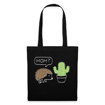 funny cactus with hedgehog gift - Tote Bag - black - Front