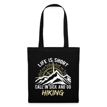 Mountaineering hiking shirt mountains compass gift - Tote Bag - black - Front