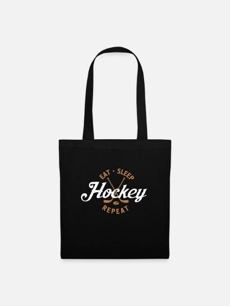 Hockey Eat Sleep Repeat Spieler Fan Geschenk - Stoffbeutel - Schwarz