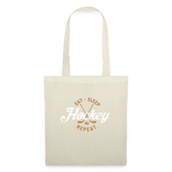 Hockey Eat Sleep Repeat Spieler Fan Geschenk - Stoffbeutel - Natur - Vorne