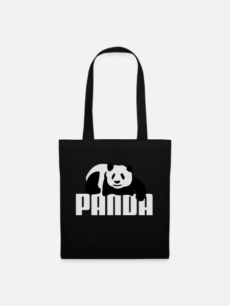 Pandabär - Stoffbeutel - Schwarz