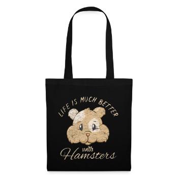 Hamster - Stoffbeutel - Schwarz - Vorne