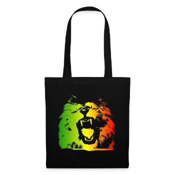lion rasta - Sac en tissu - noir - Devant