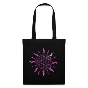 Flower of Life Sun Mandala Watercolor Pink - Tote Bag - black - Front