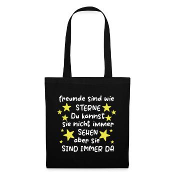 Freunde sind wie Sterne Freundschaft Spruch Freund - Stoffbeutel - Schwarz - Vorne