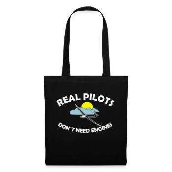 Pilot Segelflieger Segelflugzeug gleiten Geschenk - Stoffbeutel - Schwarz - Vorne