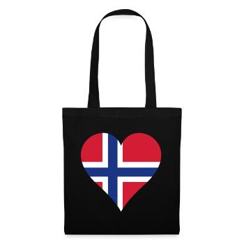 Norway as heart - Tote Bag - black - Front