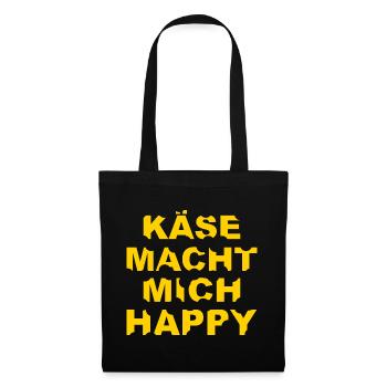 Käse Käseliebhaber Käse Fan - Stoffbeutel - Schwarz - Vorne