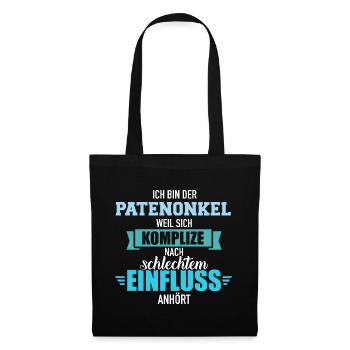 Patenonkel - Stoffbeutel - Schwarz - Vorne