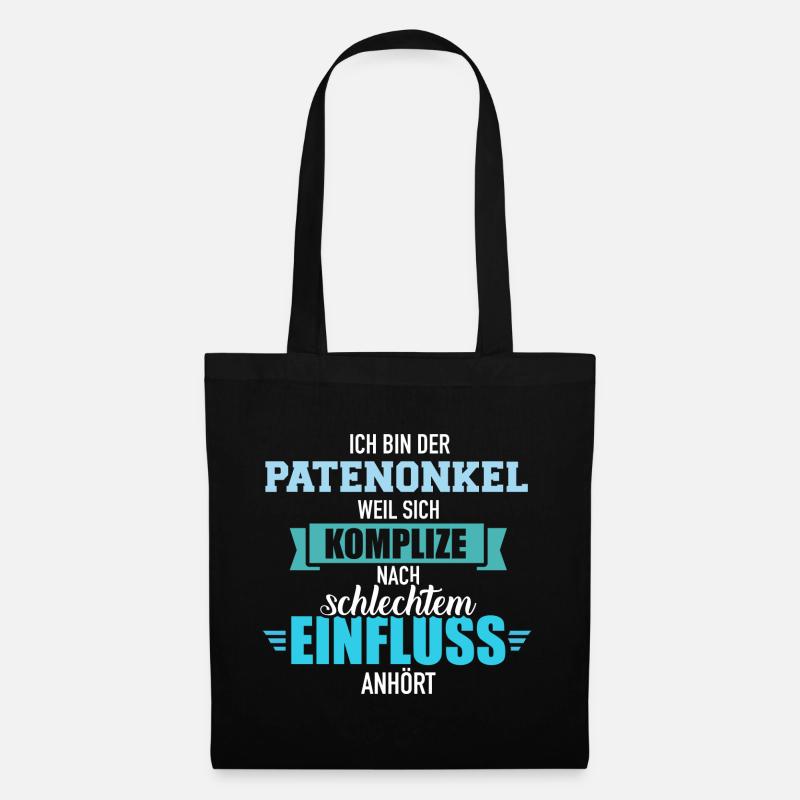 Patenonkel - Stoffbeutel - Schwarz