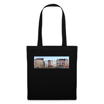 Rouen Rue du Gros Horloge Panorama - Sac en tissu - noir - Devant