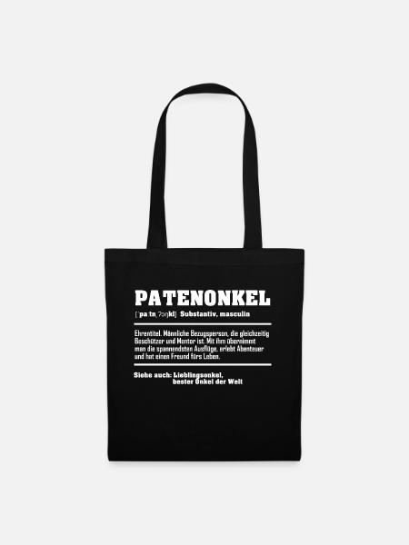 Patenonkel Onkel Begriffserklärung - Stoffbeutel - Schwarz