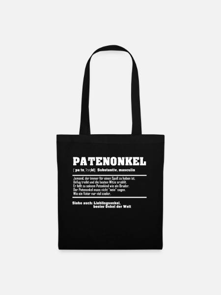 Patenonkel Onkel Begriffserklärung - Stoffbeutel - Schwarz