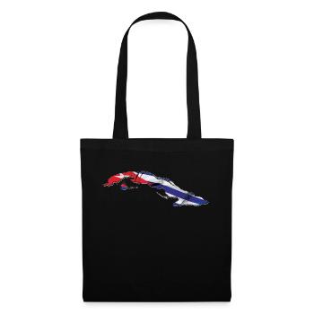 Drapeau de Cuba sur la carte de Cuba - Sac en tissu - noir - Devant