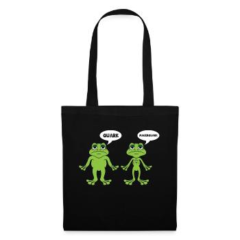 Quark Magerquark - lustige Frosch Grafik - Stoffbeutel - Schwarz - Vorne