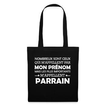 humour parrain /les importants m'appellent parrain - Sac en tissu - noir - Devant