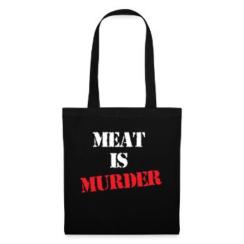 Meat is Murder Vegan Veggie Vegetarier Plant Based - Sac en tissu - noir - Devant