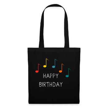 anniversary. HAPPY BIRTHDAY. Happy birthday. - Tote Bag - black - Front