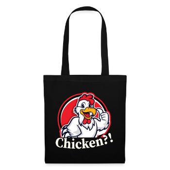 Chicken - Hahn Huhn Ei - Stoffbeutel - Schwarz - Vorne