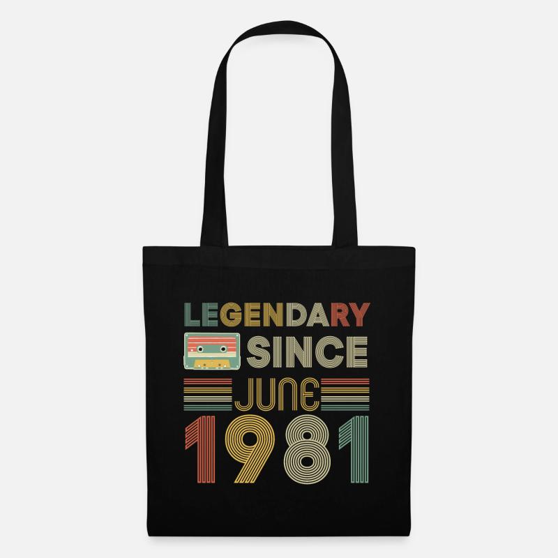 40. Geburtstag Männer Legendary since Juni 1981 - Stoffbeutel - Schwarz