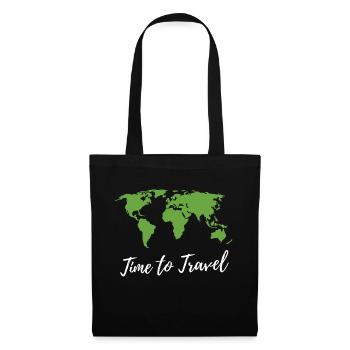Reisen Fernweh Travel shirt World Map Geschenk - Tote Bag - black - Front
