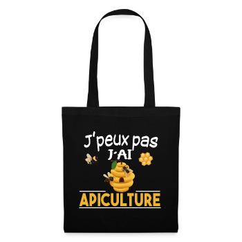 Je peux pas. Apiculture abeille abeilles citation - Sac en tissu - noir - Devant