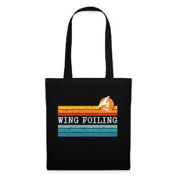Wing Foiling Surf Surfing Surfer - Tote Bag - black - Front