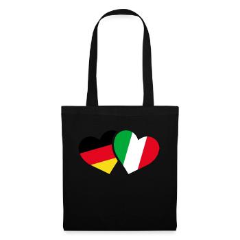 Germany Italy Flag Heart Love - Tote Bag - black - Front