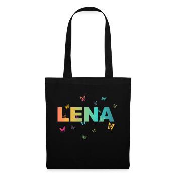 Lena - Beautiful name with butterflies, girls - Tote Bag - black - Front