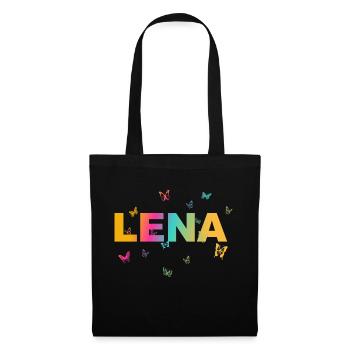 Lena - Beautiful name with butterflies, girls - Tote Bag - black - Front