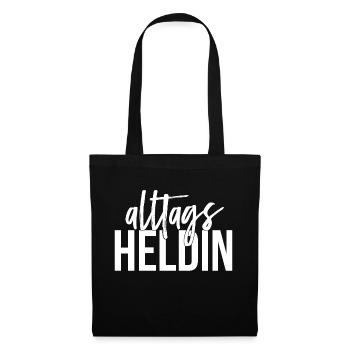 Alltags Heldin - Stoffbeutel - Schwarz - Vorne