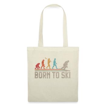 Born To Ski Evolution of Man Cadeau pour les skieurs - Sac en tissu - nature - Devant