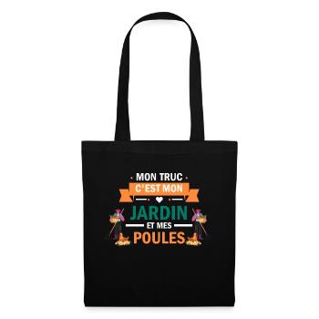 mon truc c'est mon jardin et mes poules - Sac en tissu - noir - Devant