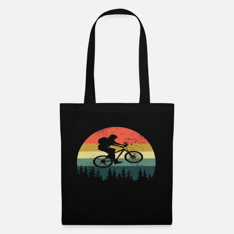 Vintage Mountainbiker MTB - Stoffbeutel - Schwarz