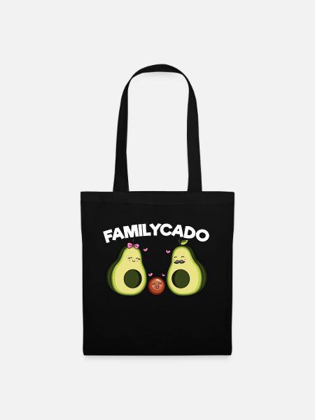 Familycado Avocado Familie Vegane Familie - Stoffbeutel - Schwarz