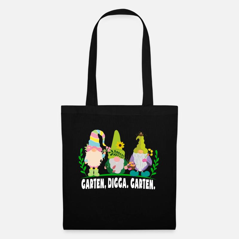 Garten, Digga. Garten. Gärtner Shirt - Stoffbeutel - Schwarz